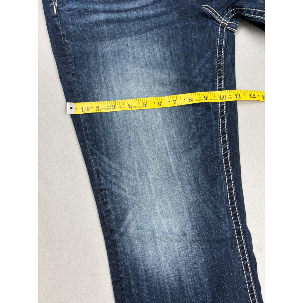 Miss Me Curvy Straight Jeans Womens 34x32 Y2K Rhinestone Dark Wash - Picture 15 of 15